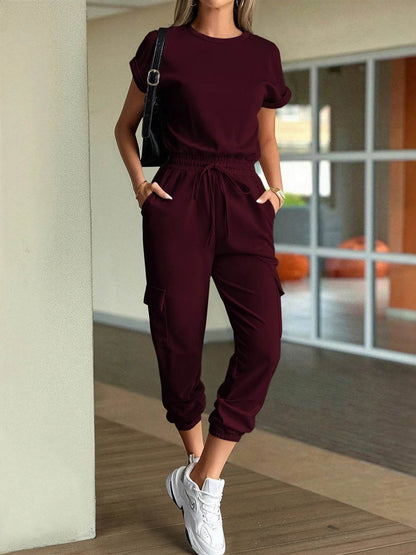 Round Neck Short Sleeve Top and Pants Set Trendsi bc5011a532a14e8b9f42c866a518a308-Max-Origin