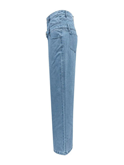 Faux Layered High Waist Jeans Trendsi bc68e495-2aca-4bb6-8de0-3348448db510-Max