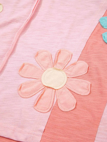 Flower Patched Exposed Seam Oversized T Shirt Trendsi bcacb5f4d9304f898b1bb49b022ee92f-Max-Origin
