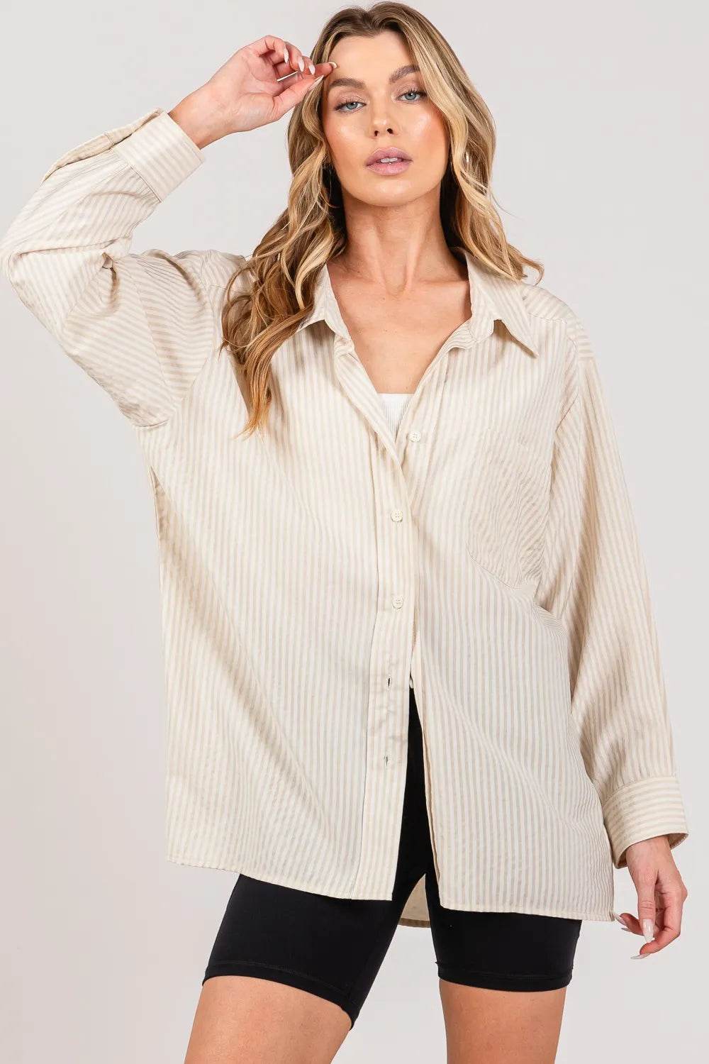 SAGE + FIG Striped Button Up Long Sleeve Shirt Trendsi bcd45230-a5dc-4fcc-9429-1c4b02475029-Max