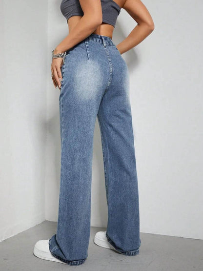 High Rise Wide Leg Jeans with Pockets Trendsi bcdde6ae-c5ea-4fa7-80ac-81b622fd3368-Max