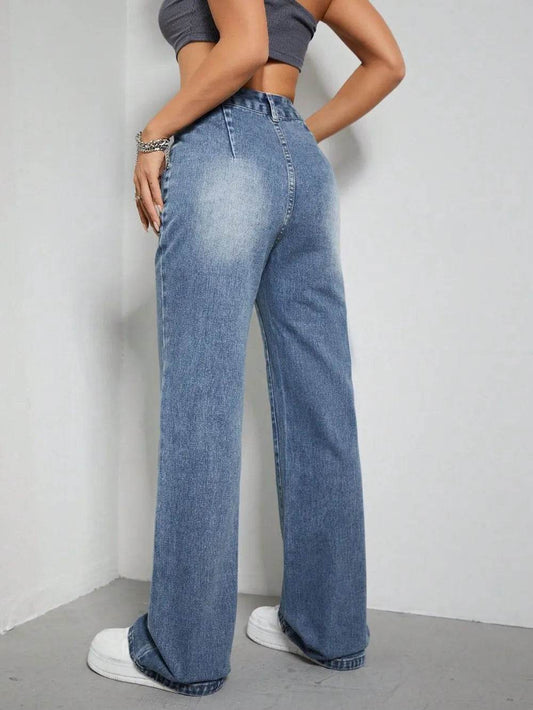 High Rise Wide Leg Jeans with Pockets Trendsi bcdde6ae-c5ea-4fa7-80ac-81b622fd3368-Max