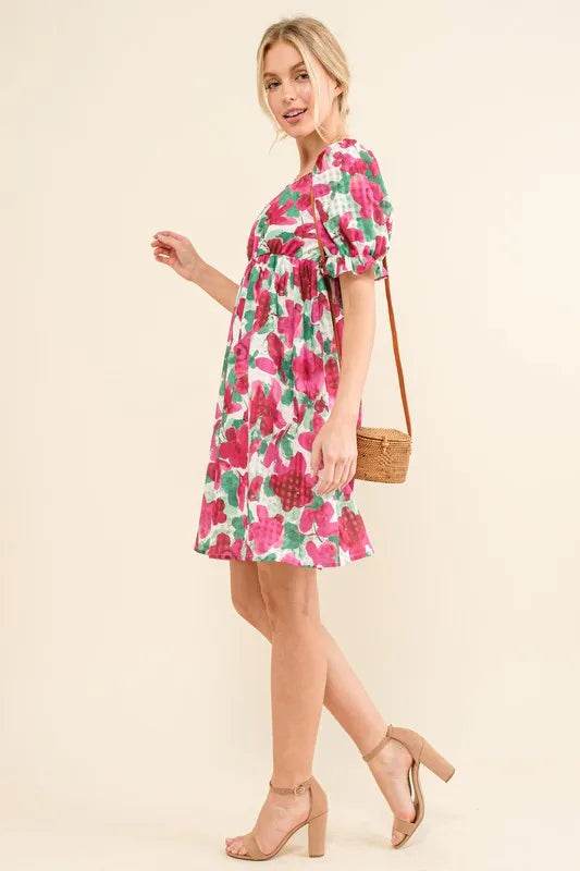 And The Why Smocked Floral Ruffle Short Sleeve Mini Dress Trendsi bce76dd920224414b19beb7b784c7d20-Max-Origin