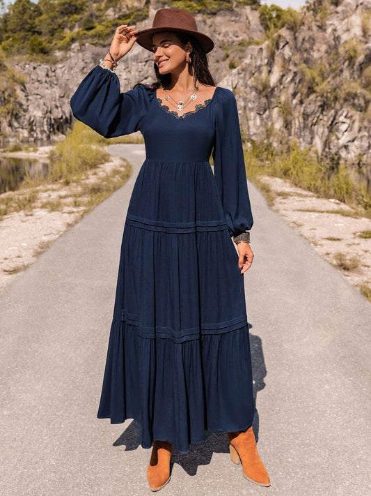 Long Sleeve Lace Trim Maxi Dress Dark Blue Trendsi bd003b7a417240ea97cfe9c3c7ad2ecb-Max