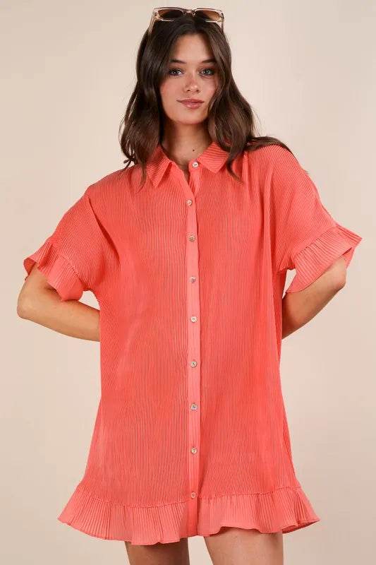 VERY J Pleated Detail Button Down Mini Dress Trendsi bd0ef7b6dfc34d47acaddca86fa708bc-Max-Origin_fb8812aa-e7dc-4632-abdd-ef60b572c672