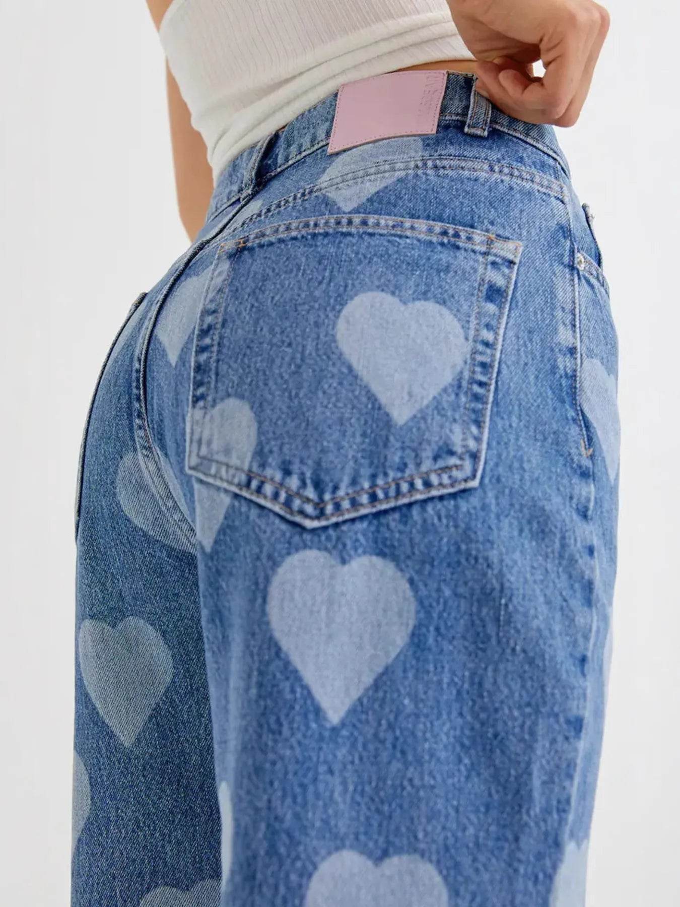 Heart Pattern High-Waist Wide Leg Jeans Trendsi bd1ea4e2a5314ba6aefaea2c04db2219-Max-Origin