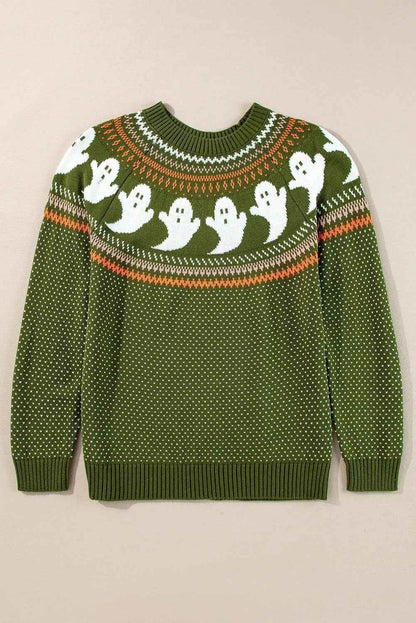 Ghost Round Neck Long Sleeve Sweater Trendsi bd750408-7449-4e75-a112-bff281b03701-Max