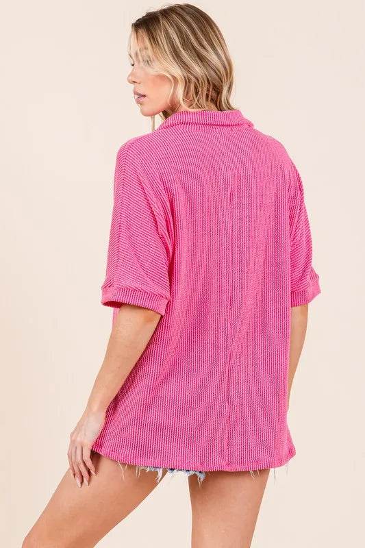 BOMBOM Ribbed Collared Neck Top Trendsi bd90a7addf62448bb81845390aa454b4-Max-Origin