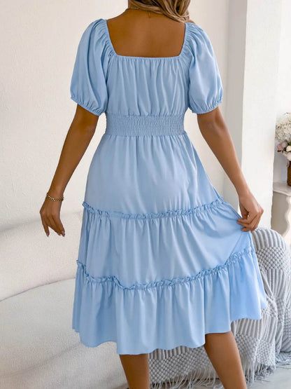 Square Neck Short Puff Sleeve Dress Trendsi bda7f79b-d356-4af9-9dc7-a0b97ec47b67-Max-Origin