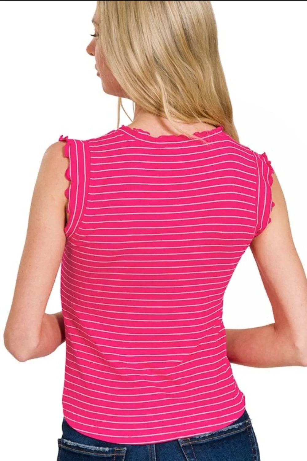 Zenana Ribbed Ruffle Trim Sleeveless Stripe Top Trendsi bdc609bc-26ba-46c1-8359-55adbd4b3dfe-Max-Origin