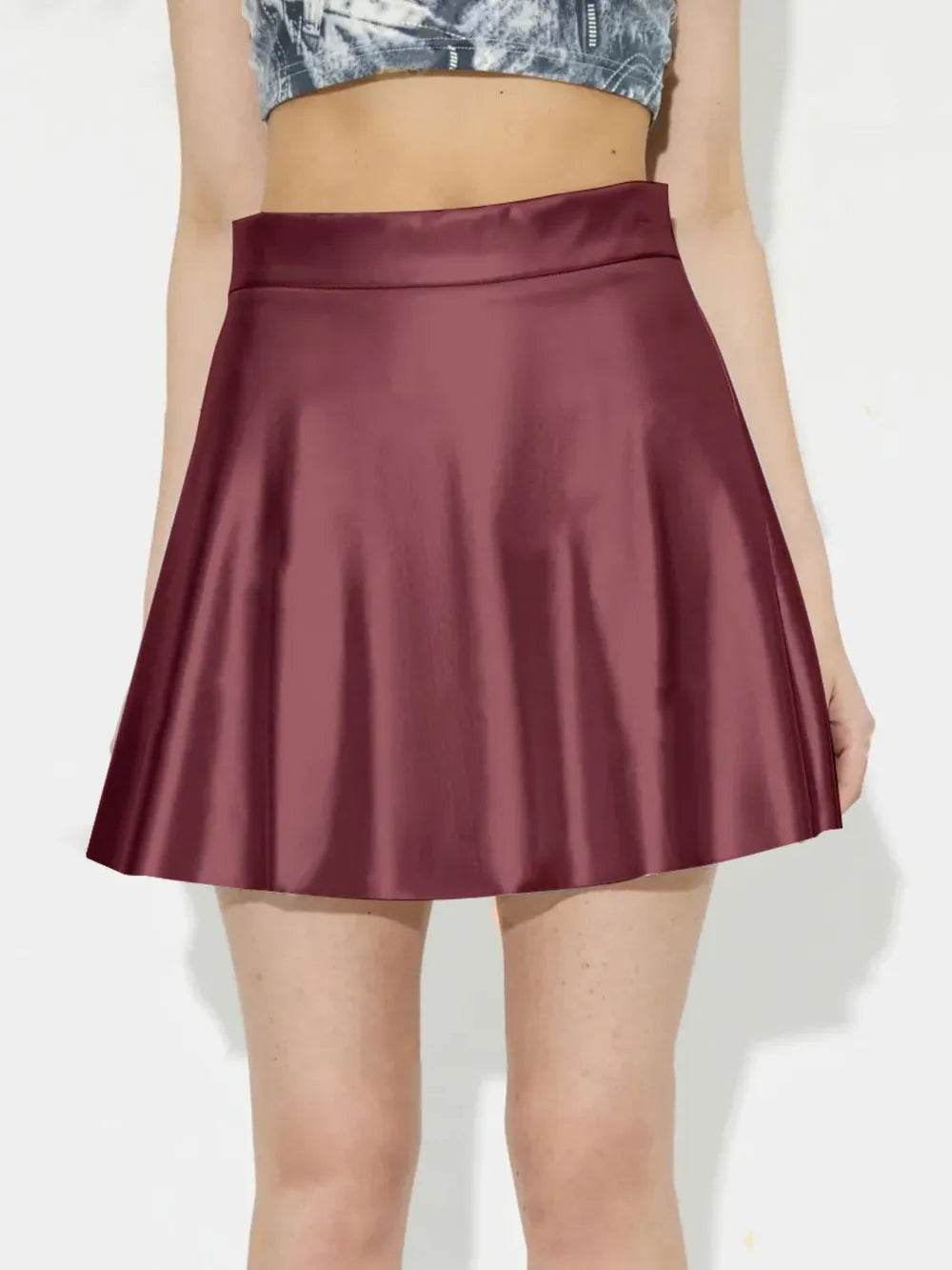 Ruched Mini Skirt with Zipper Trendsi bdc7b6bb-ced5-4efc-a4a1-e03a7d26b330-Max