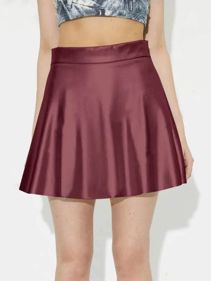Ruched Mini Skirt with Zipper Trendsi bdc7b6bb-ced5-4efc-a4a1-e03a7d26b330-Max