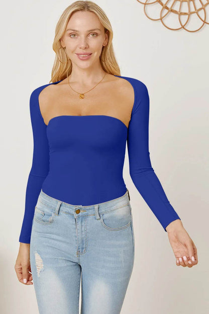 Cutout Raglan Sleeve Bolero and Tube Top Royal Blue Trendsi bdcd760d-365f-4e39-ae0e-72d8716e8a9b-Max