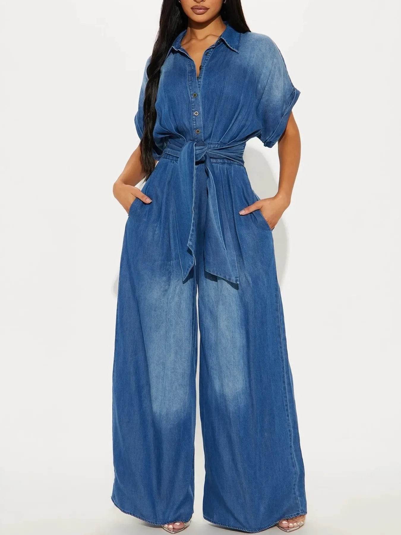 Button Front Wide Leg Denim Jumpsuit Dark Blue Trendsi bdd3ac7b91ec4456baad37e732bed220-Max-Origin