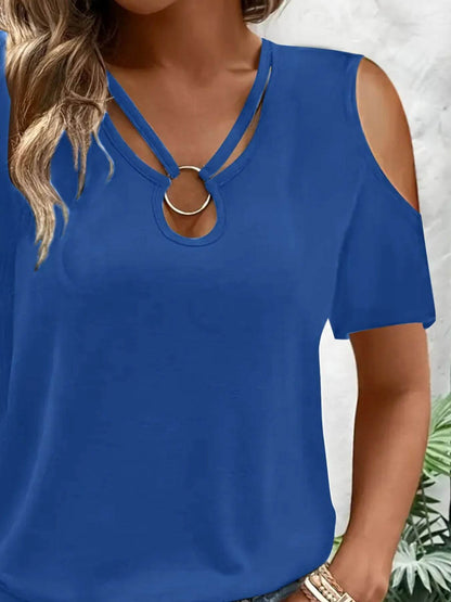 Cold Shoulder T-Shirt with Metal Ring Detail Trendsi be1dfb0d-431d-4750-99ac-a141f16c8ff7-Max-Origin