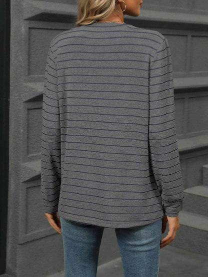 Striped Henley T-Shirt with Button Detail Trendsi bebbc4ae-1964-4c46-bf62-094c57aef59e-Max-Origin