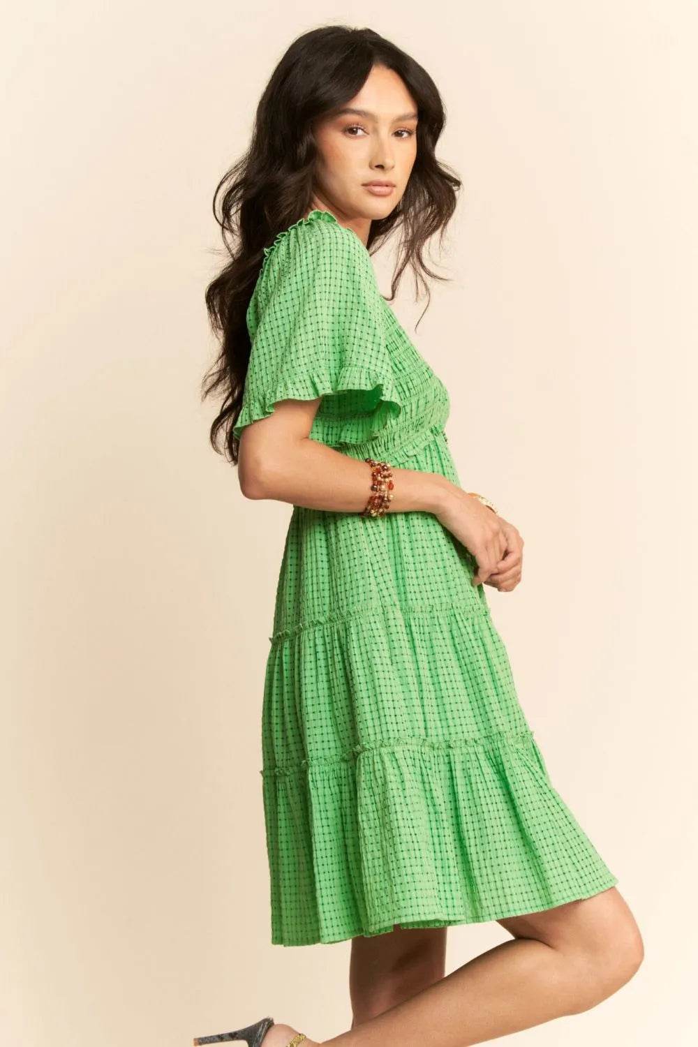 Davi & Dani Jacquard Checker Smocking Tiered Dress Trendsi becaaed2-4ae2-4a8f-a575-755dbf51c67a-Max-Origin
