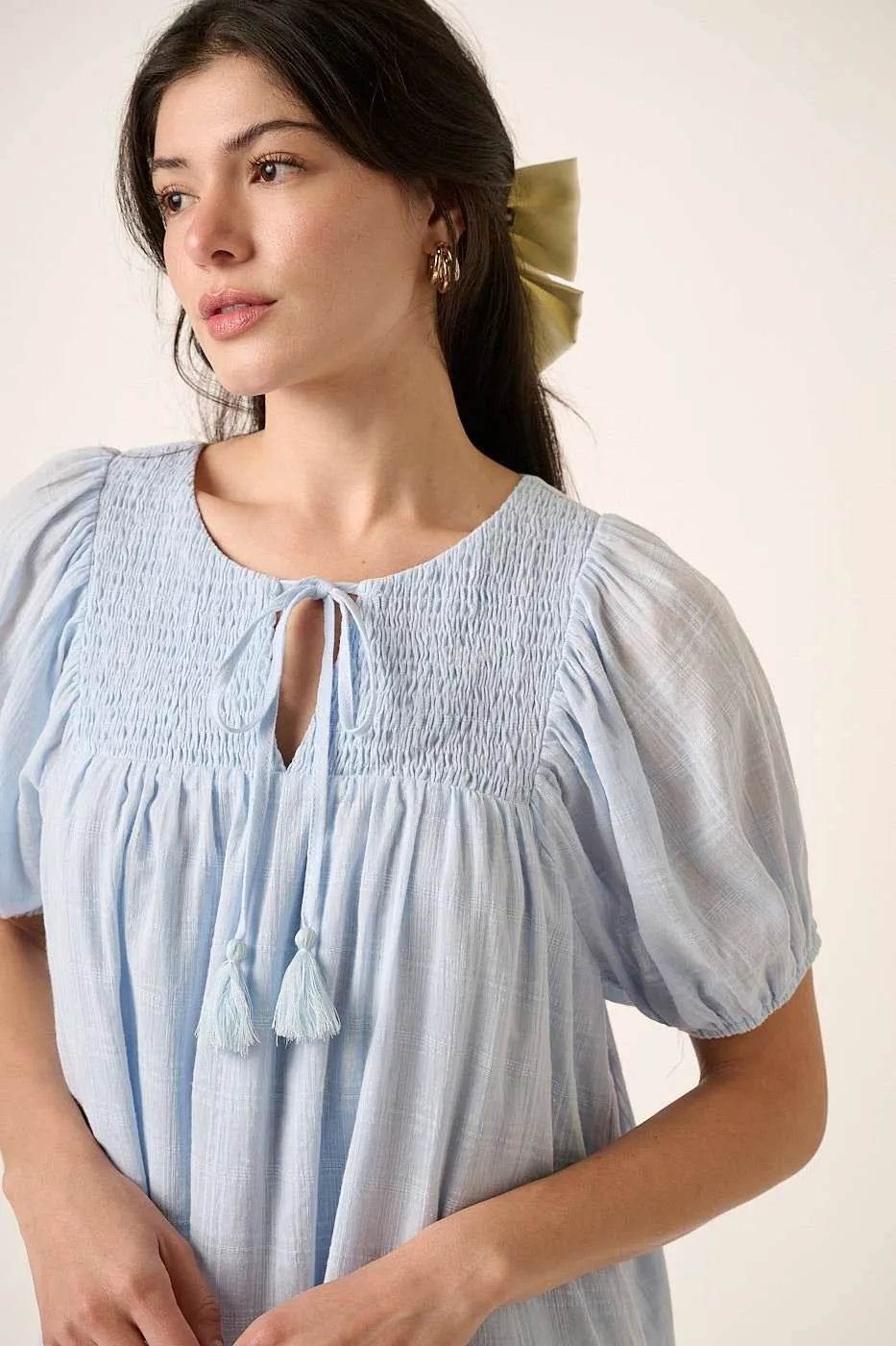 Mittoshop Tassel Tie Plaid Gauze Short Sleeve Mini Dress Trendsi bf2446fdf132421183862aaeab2083b7-Max-Origin