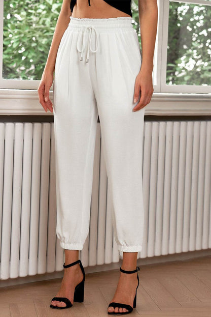 Drawstring Paperbag Waist Cropped Joggers Trendsi bfde77502c28407e81ae3367f31e9153-Max