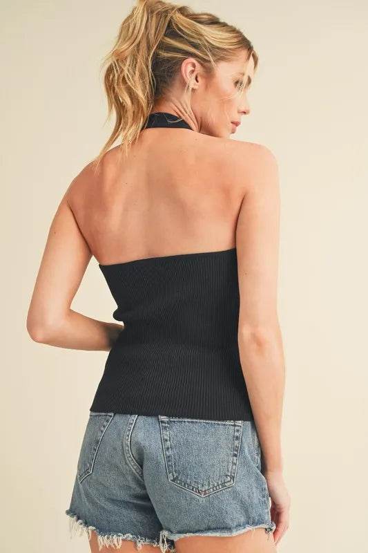 Aemi + Co Ribbed Halter Neck Cami Trendsi bfdf5c12-9a33-4749-9222-2f8804b5bbcc-Max