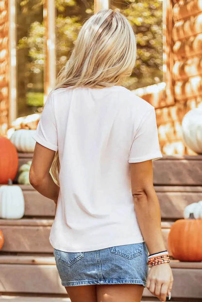 Pumpkin Round Neck Short Sleeve T-Shirt Trendsi c014c373-3c35-4c76-88e9-23c0a6caffe9-Max