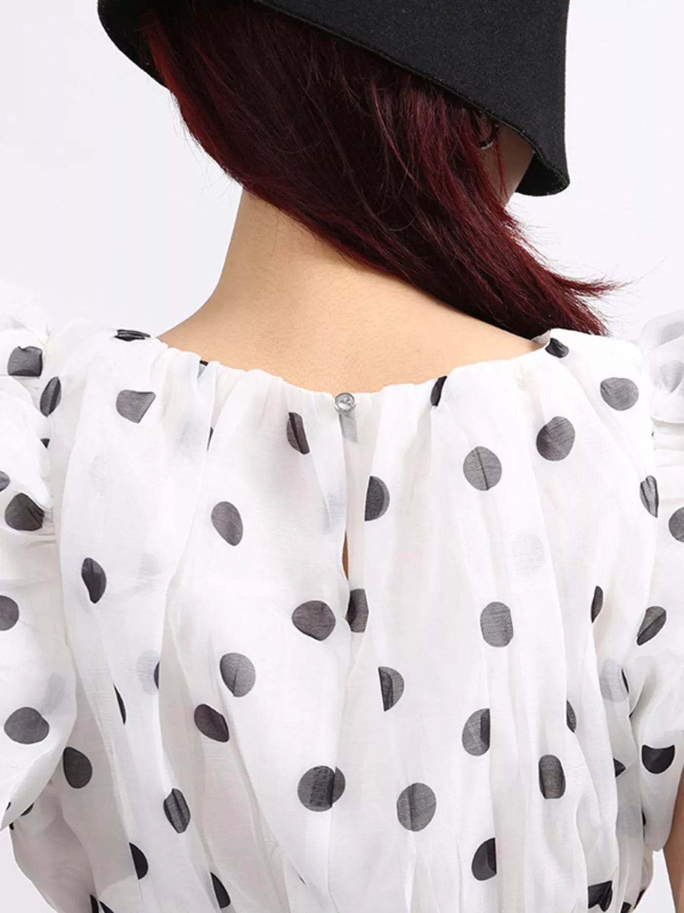 Polka Dot Puff Sleeve Top and Skirt Set Trendsi c033f8cf-b9bb-412f-8d76-095b8af98b49-Max-Origin