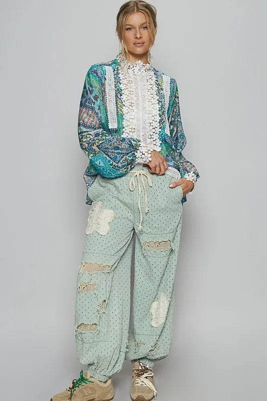 POL Lace Detail Printed Button Down Shirt Trendsi c08a0756-d27f-4971-a0c1-6bf54f04feec-Max