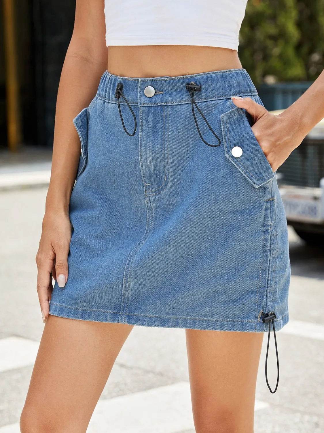 Drawstring Denim Mini Skirt Medium Trendsi c08bea92-a713-4a74-a2ca-aea8c140b790-Max-Origin