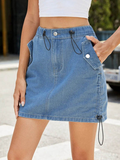 Drawstring Denim Mini Skirt Medium Trendsi c08bea92-a713-4a74-a2ca-aea8c140b790-Max-Origin