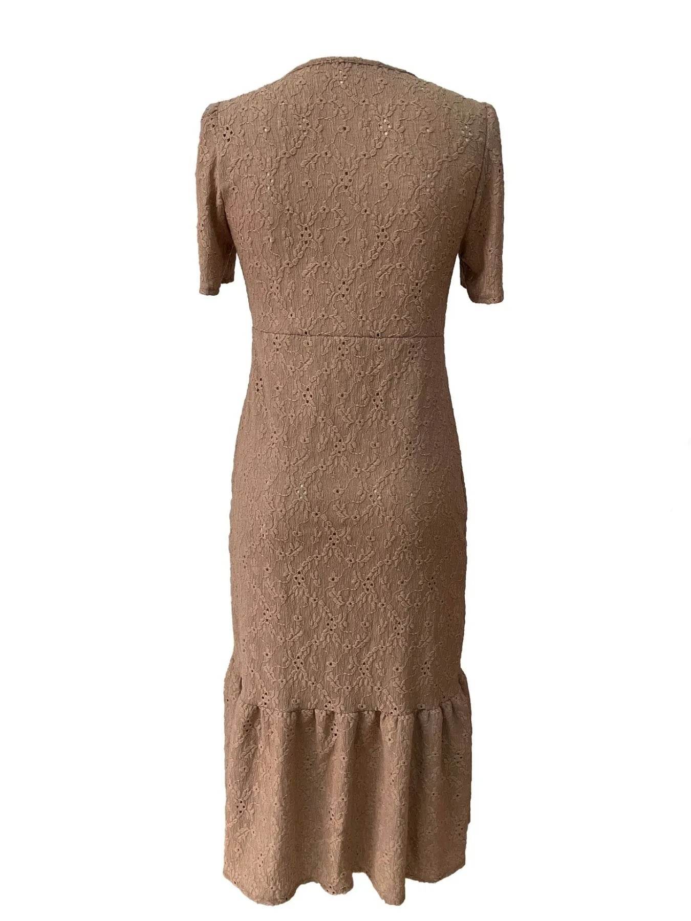 Eyelet Button Front V-Neck Midi Dress Trendsi c08d68e9-50d4-4583-9f09-7785e8fc760c-Max-Origin