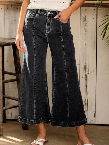 Seam Detail Flared Bottom Ankle Length Jeans Black Trendsi c120ed4739be4f56ab56deef6dad6f98-Max-Origin