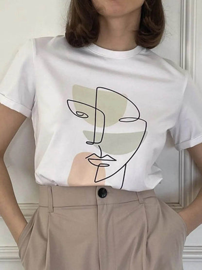 Abstract Face Graphic Casual Round Neck T-Shirt Trendsi c12ea0e7-6348-4276-ae31-3b48e0bb4b8e-Max-Origin