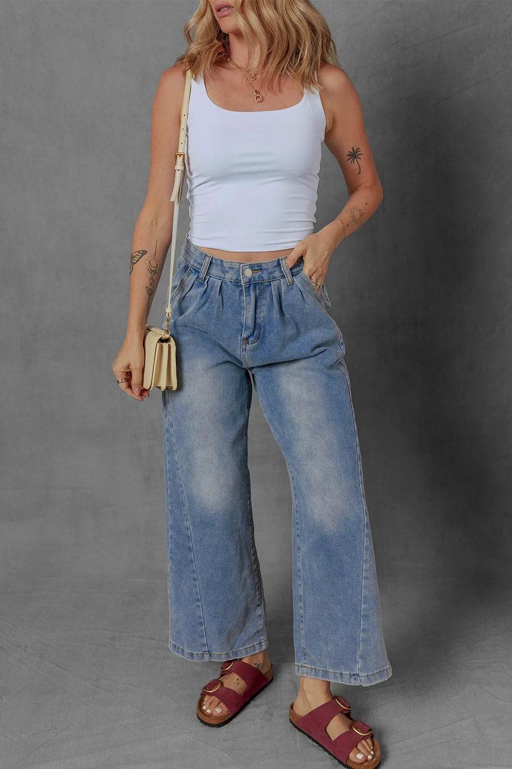 High-Waist Wide Leg Pleated Denim Jeans Trendsi c13d9b5b-a0a5-475c-8875-e098a54fd942-Max-Origin