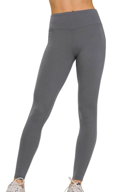 Zenana Microfiber Waistband Leggings ASH GREY Trendsi c15434cb-411d-4def-8ab7-25963cc1113f-Max-Origin