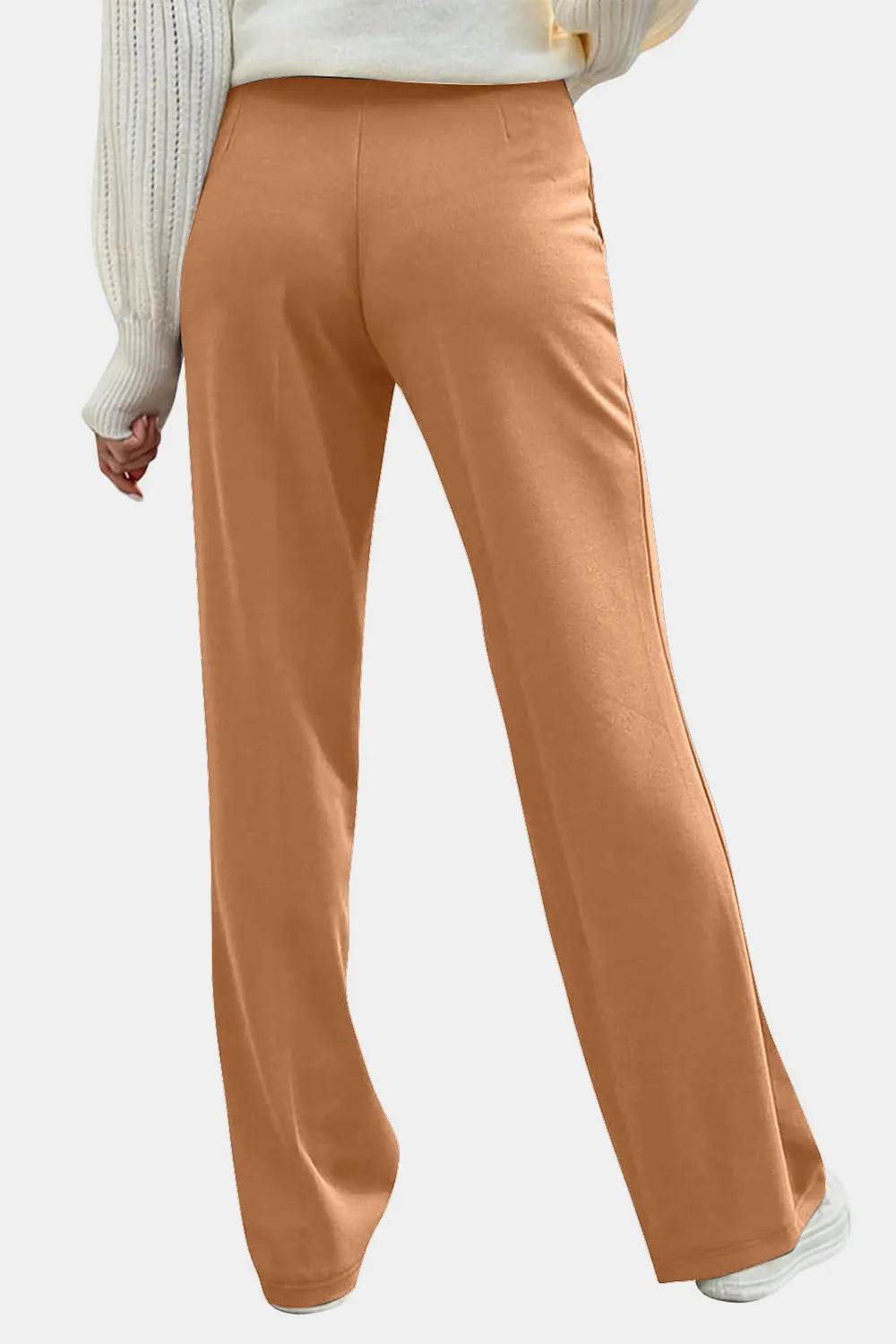 Decorative Button High Rise Pants Trendsi c163dcdd-d0f7-426a-8b91-c73484befca9-Max