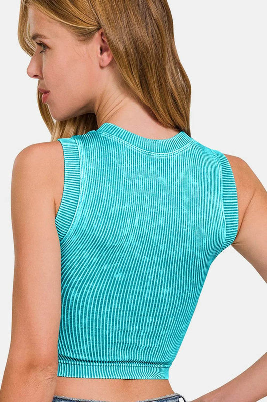 Zenana Washed Ribbed Seamless Crop Tank with Bra Pad Trendsi c1959c8f-4abb-44bc-a4dd-07608d20bf5c-Max