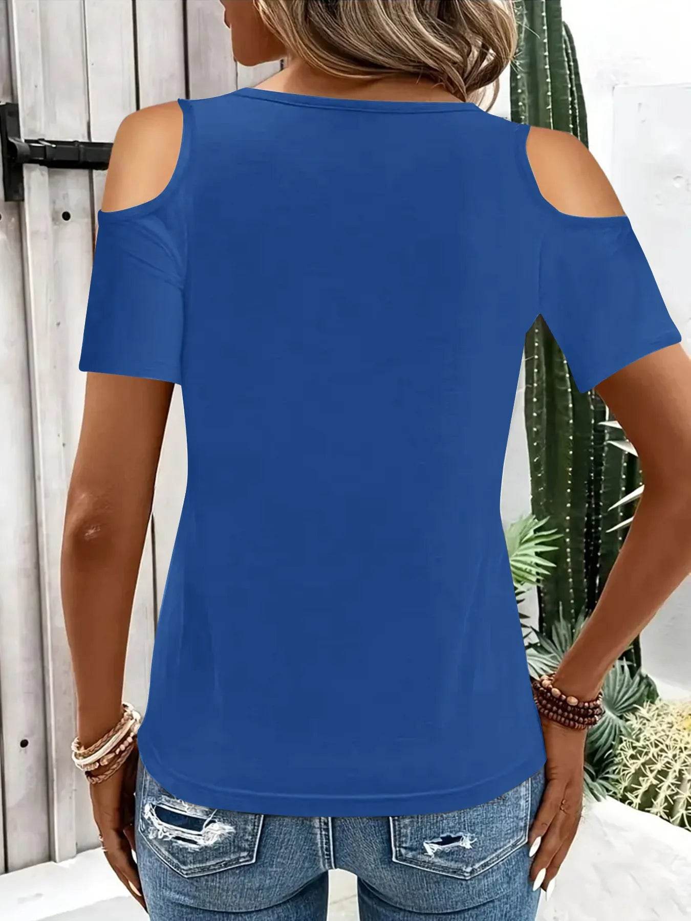 Cold Shoulder T-Shirt with Metal Ring Detail Trendsi c1bf7b9ff2114937afcc6d5455c0a278-Max-Origin