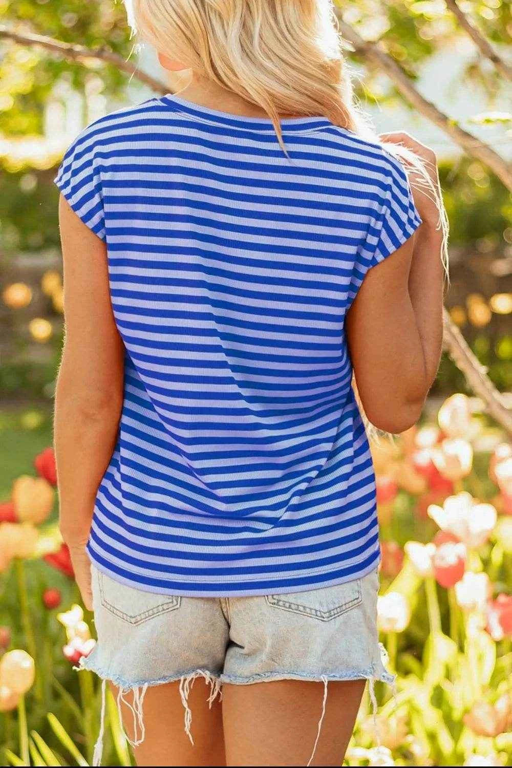 Striped Round Neck Cap Sleeve T-Shirt Trendsi c1e11d1b-d4dd-4ef9-849f-c6f7b64ebb50-Max-Origin