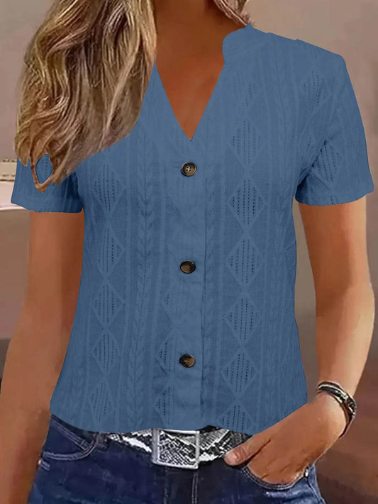 Textured Notched Short Sleeve Blouse Navy Blue Trendsi c1f205170b2b4de18f4ad67a9ff9362f-Max-Origin