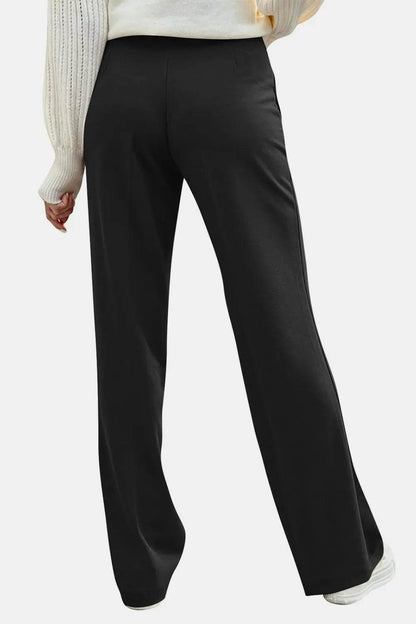 Decorative Button High Rise Pants Trendsi c25530c1-8137-4fc4-8ea8-5a8599519336-Max