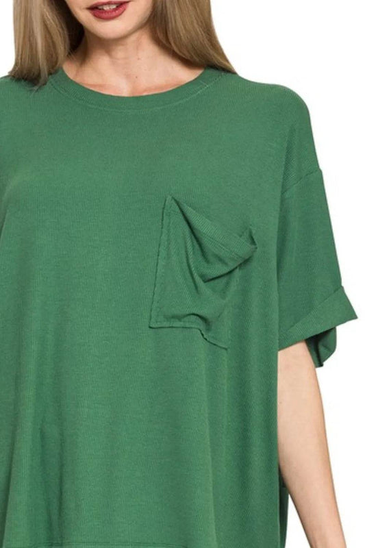 Zenana Oversized Ribbed Round Neck Short Sleeve Tee Trendsi c29fa31c-a231-4a48-99c8-f9878a55a294-Max-Origin