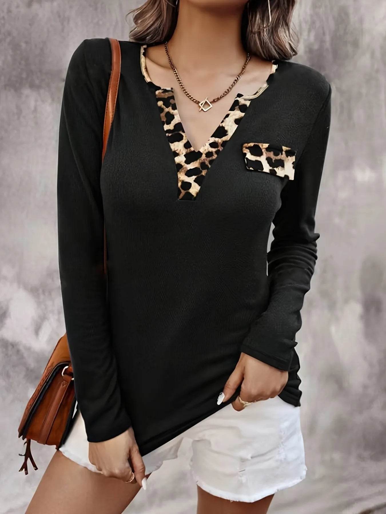Leopard Trim Long Sleeve T-Shirt Trendsi c33788b2385a4178a714648997302ce8-Max-Origin