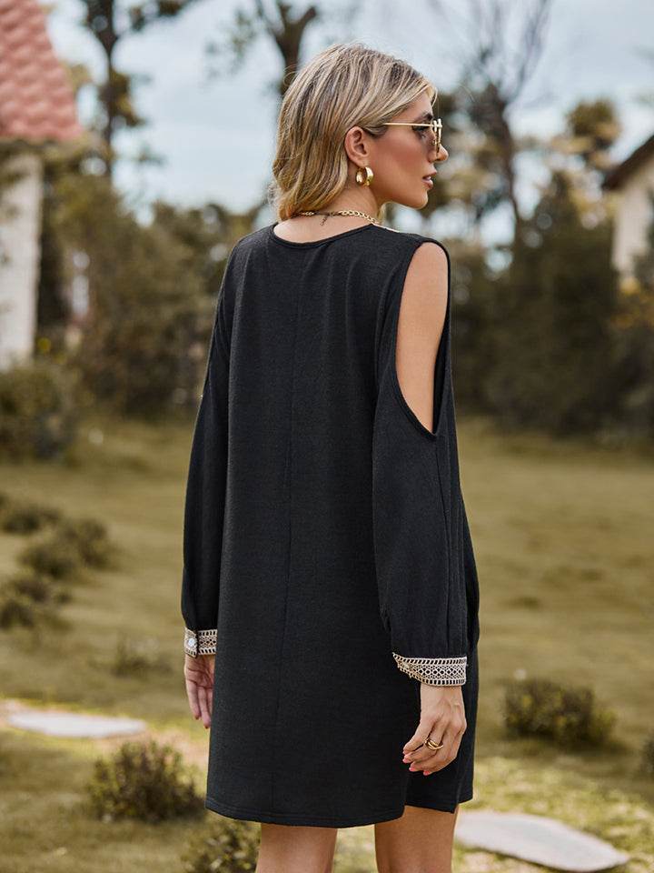 V-Neck Cutout Sleeve Mini Dress Trendsi c3481f4eabc44744a2c8b75a046d45c4-Max