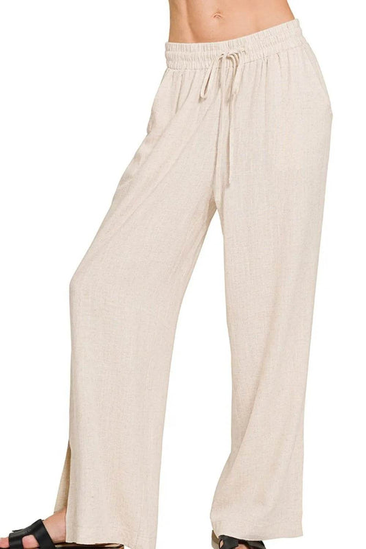 Zenana Linen Drawstring Pants SAND BEIGE Trendsi c35d60c8-ac0b-446b-ab78-556edcfbe64d-Max-Origin