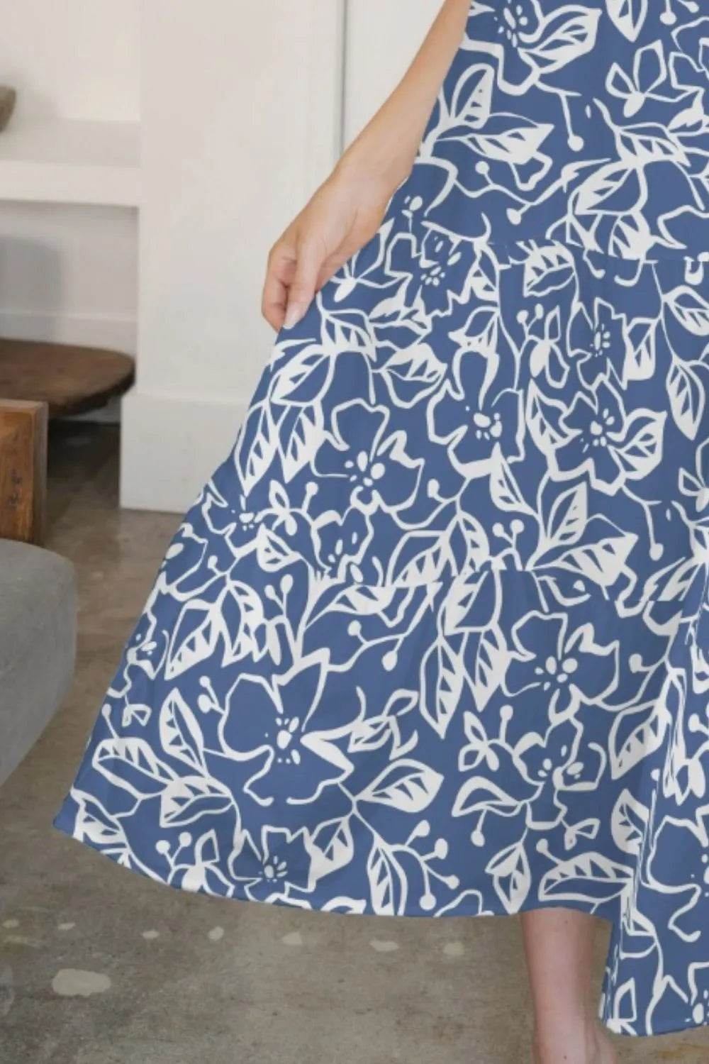 FAM-FAM Tiered Printed V-Neck Sleeveless Dress Trendsi c36934c6-7160-4d49-abc9-87897847c50e-Max