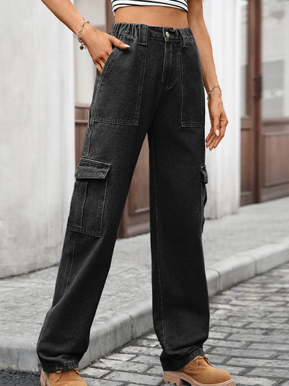 High-Waisted Cargo Jeans Trendsi c387970c12da4664800d4bad453d830b-Max-Origin