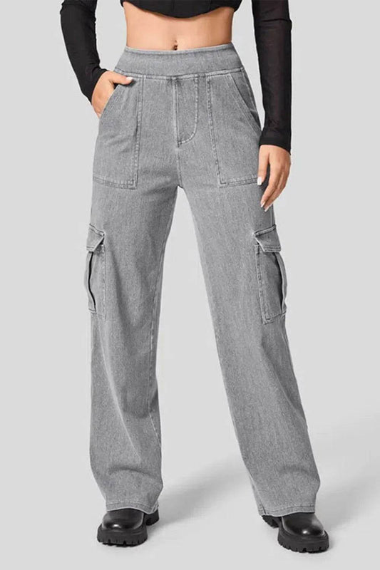 High Waist Straight Leg Cargo Jeans Gray Trendsi c3c98261-b458-4c0c-97f2-c0246eb73ddc-Max