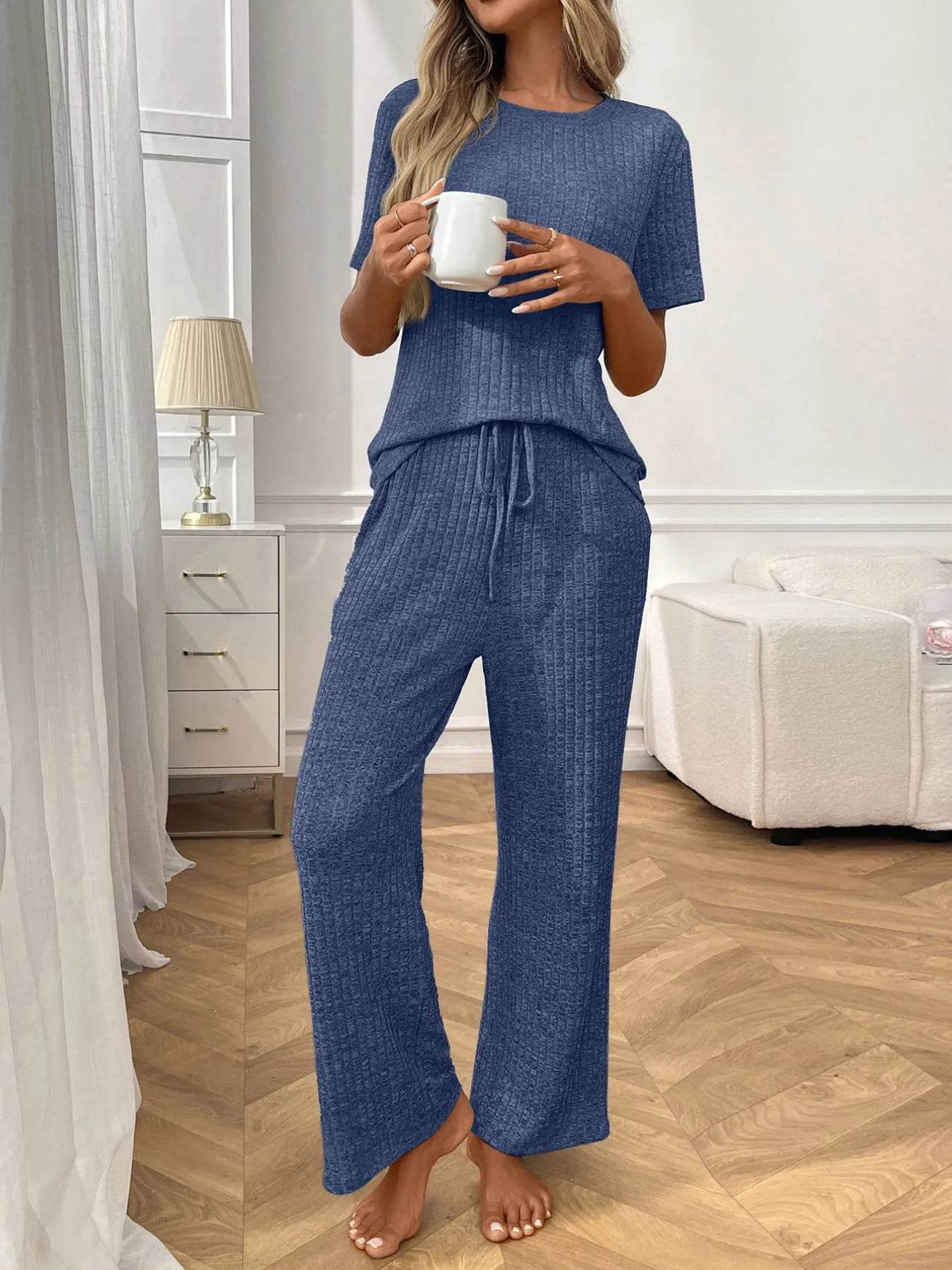 Ribbed Knit Short Sleeve Top and Pants Lounge Set Blue Trendsi c3e16479-50d2-4e68-a23d-e737d19b5a74-Max-Origin