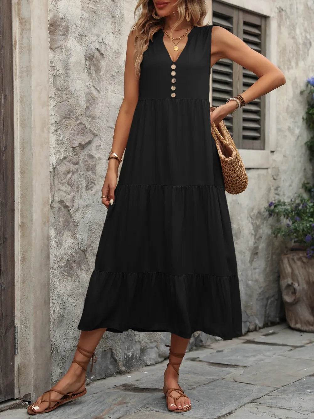 Ivy Lane Decorative Button Notched Sleeveless Dress Trendsi c3f31b91-f0bf-47fe-a8c7-b4129f8e6729-Max