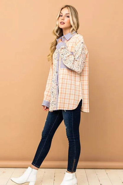And The Why Floral and Plaid Color Block Shirts with Pocket Trendsi c41725b05a83447dbc6458784bc6ae1d-Max-Origin